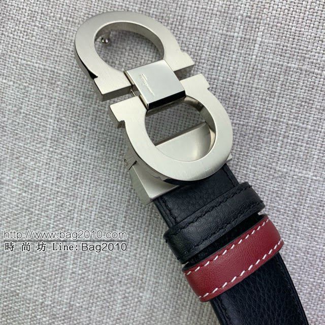 菲拉格慕男士皮帶 Ferragamo雙面牛皮紋理腰帶  jjp1916